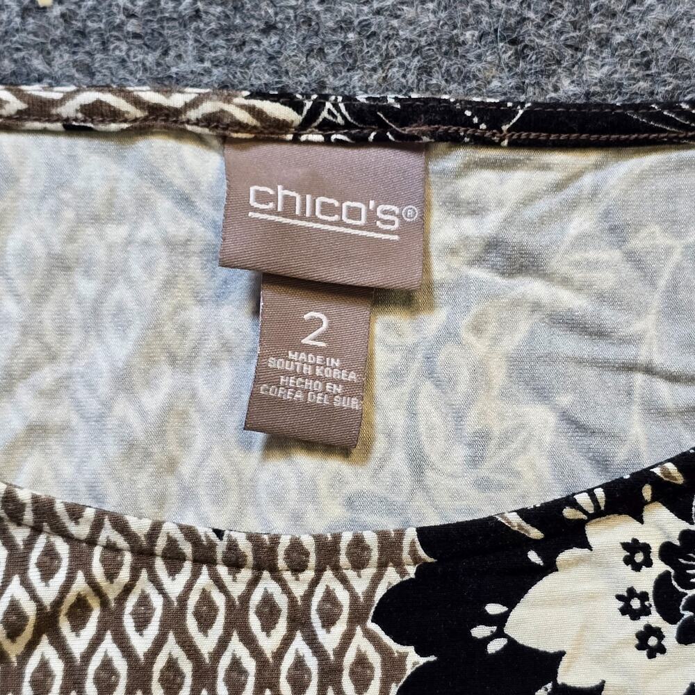 Chicos Dress Womens Size Large Brown Floral Maxi Stretchy Sheath Capsule Casual - Picture 4 of 9